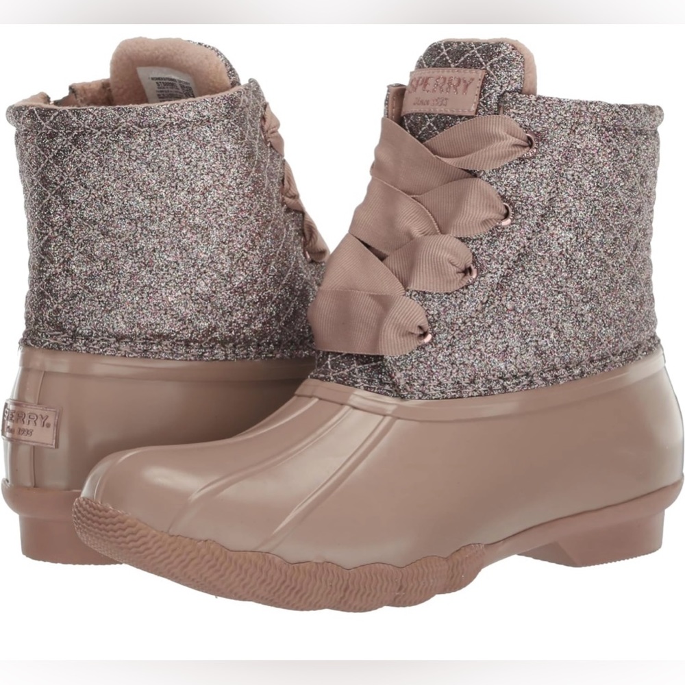 NIB Sperry Saltwater Sequin Duck Boot - Picture 2 of 8